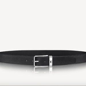 LOUIS VUITTON Mens Black Belt 35